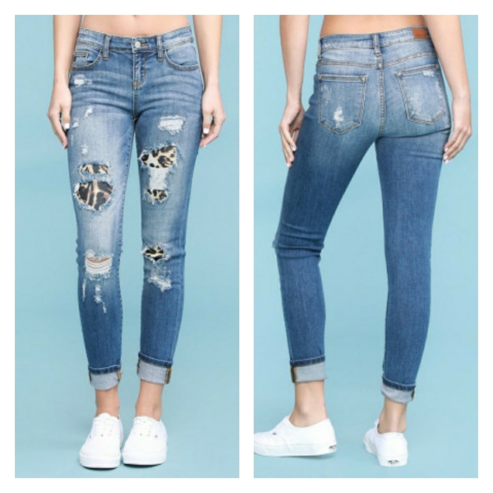 ♥️16W18W Plus♥️Judy Blue Leopard Patch - Picture 8 of 8